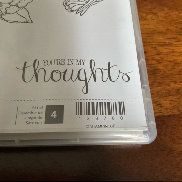 Stampin Up! Best Thoughts set of 4 clear mount stamp set - NWOT Hostess Set - Picture 2 of 4